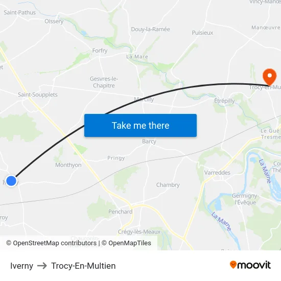 Iverny to Trocy-En-Multien map
