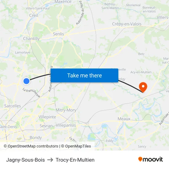 Jagny-Sous-Bois to Trocy-En-Multien map