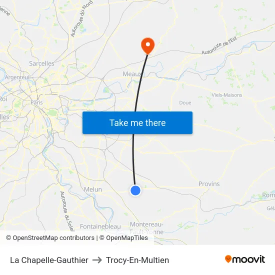 La Chapelle-Gauthier to Trocy-En-Multien map