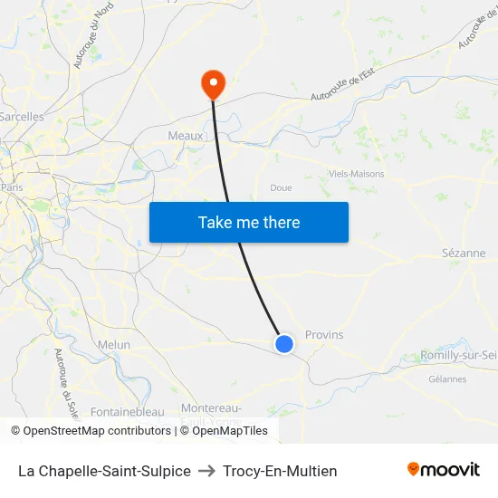 La Chapelle-Saint-Sulpice to Trocy-En-Multien map