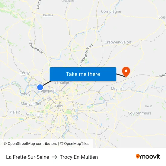 La Frette-Sur-Seine to Trocy-En-Multien map
