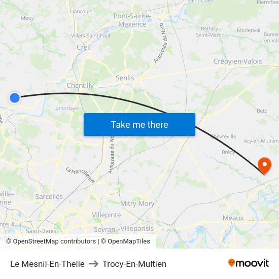 Le Mesnil-En-Thelle to Trocy-En-Multien map