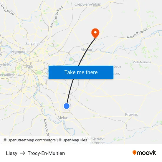 Lissy to Trocy-En-Multien map