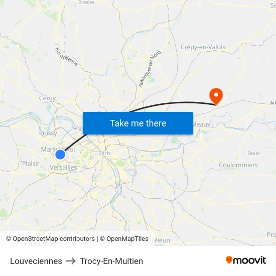 Louveciennes to Trocy-En-Multien map