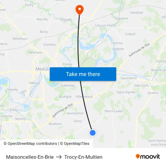 Maisoncelles-En-Brie to Trocy-En-Multien map