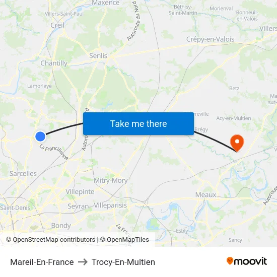 Mareil-En-France to Trocy-En-Multien map