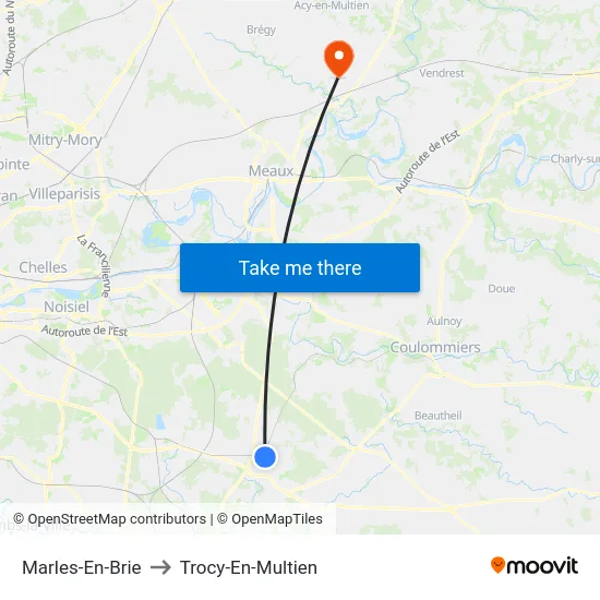 Marles-En-Brie to Trocy-En-Multien map