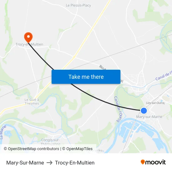 Mary-Sur-Marne to Trocy-En-Multien map