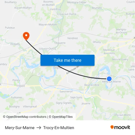 Mery-Sur-Marne to Trocy-En-Multien map