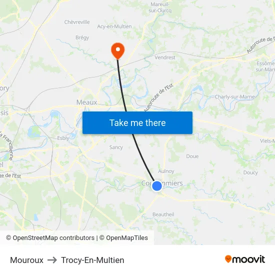 Mouroux to Trocy-En-Multien map