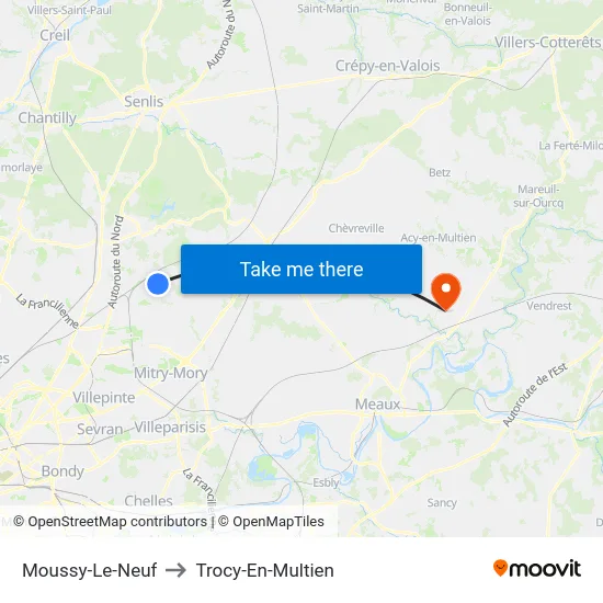 Moussy-Le-Neuf to Trocy-En-Multien map