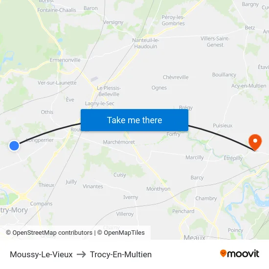 Moussy-Le-Vieux to Trocy-En-Multien map