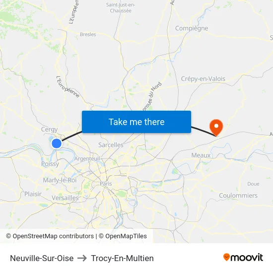 Neuville-Sur-Oise to Trocy-En-Multien map