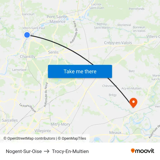 Nogent-Sur-Oise to Trocy-En-Multien map