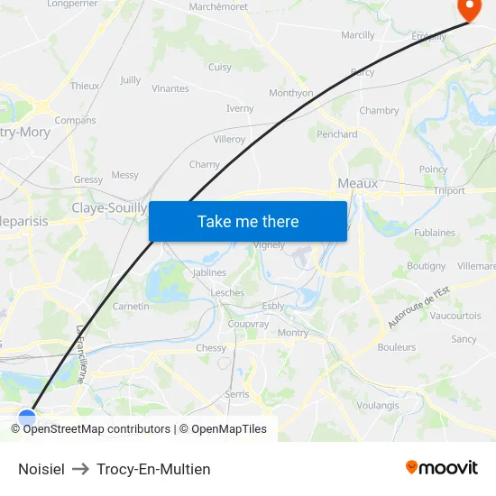 Noisiel to Trocy-En-Multien map