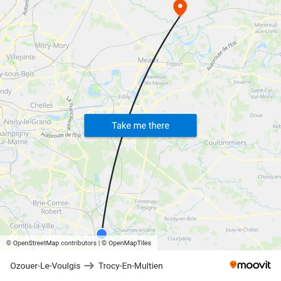 Ozouer-Le-Voulgis to Trocy-En-Multien map