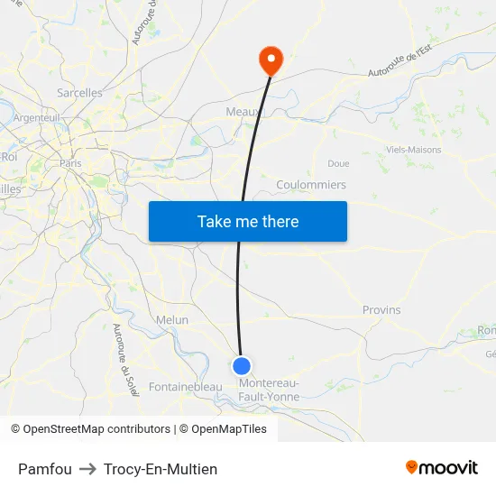 Pamfou to Trocy-En-Multien map