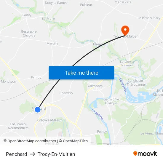 Penchard to Trocy-En-Multien map
