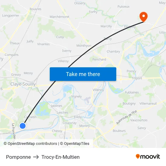 Pomponne to Trocy-En-Multien map