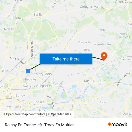 Roissy-En-France to Trocy-En-Multien map
