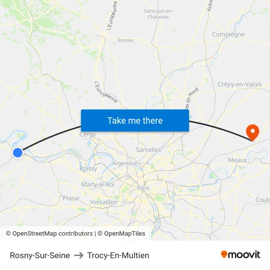 Rosny-Sur-Seine to Trocy-En-Multien map