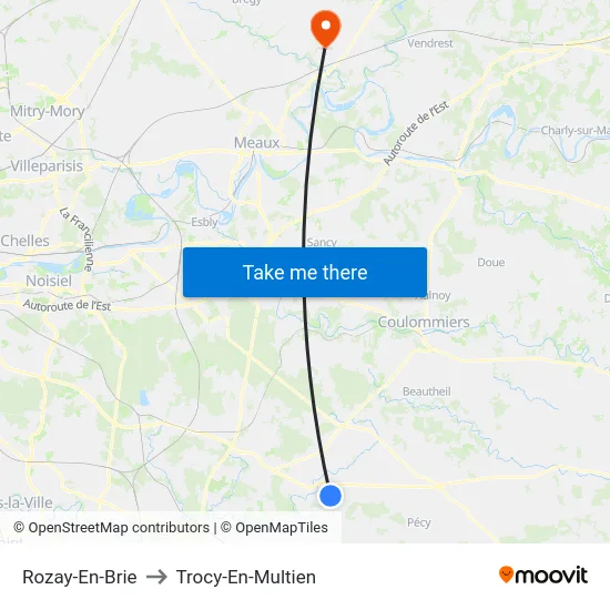 Rozay-En-Brie to Trocy-En-Multien map