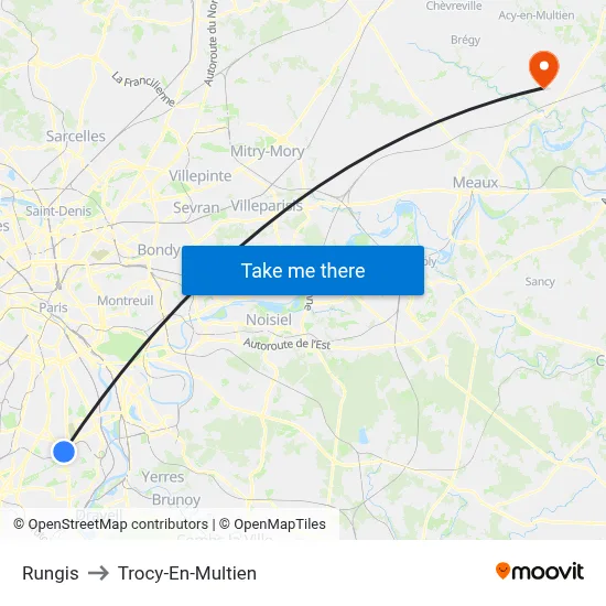Rungis to Trocy-En-Multien map