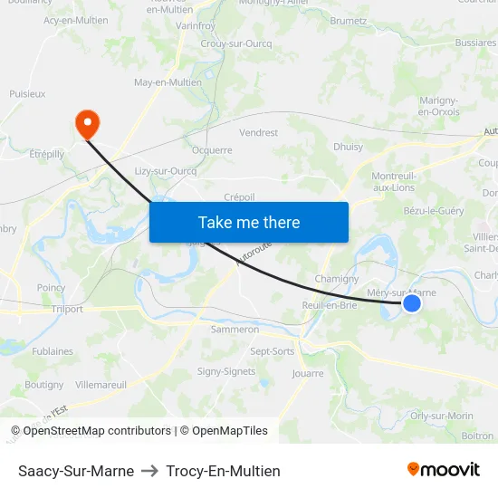 Saacy-Sur-Marne to Trocy-En-Multien map