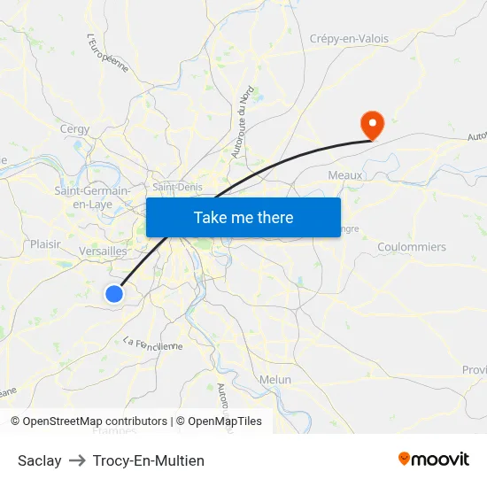 Saclay to Trocy-En-Multien map