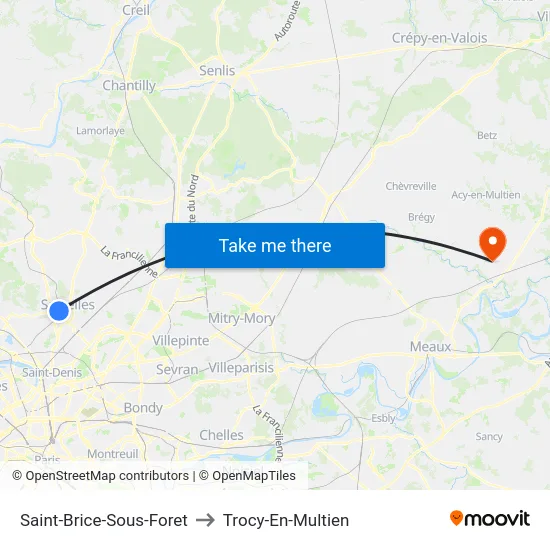 Saint-Brice-Sous-Foret to Trocy-En-Multien map