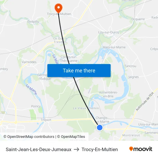 Saint-Jean-Les-Deux-Jumeaux to Trocy-En-Multien map