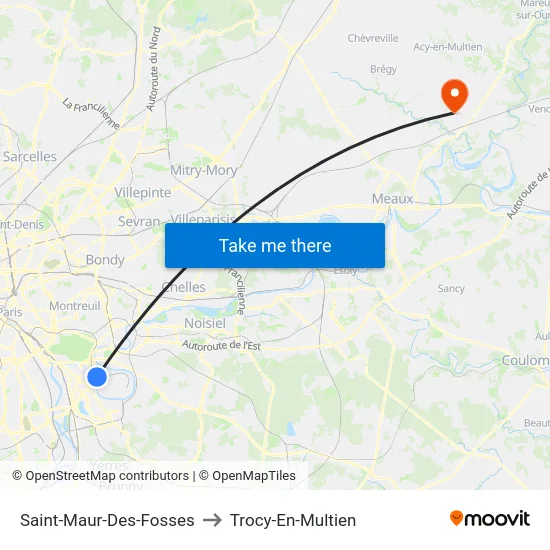 Saint-Maur-Des-Fosses to Trocy-En-Multien map