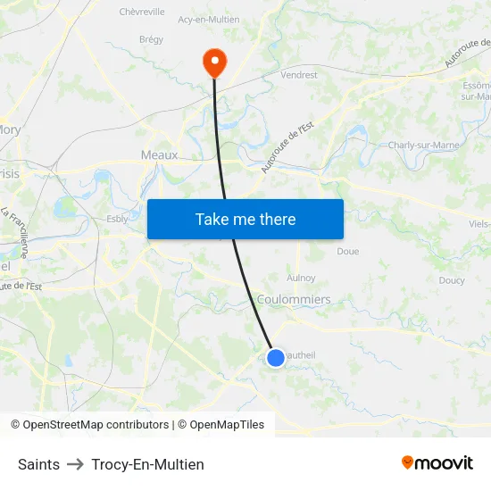 Saints to Trocy-En-Multien map
