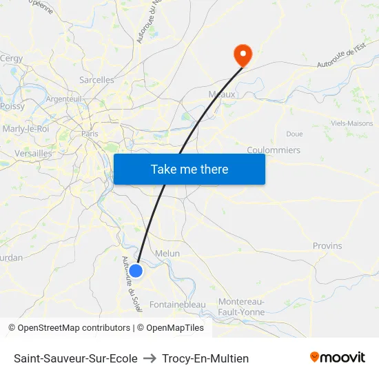 Saint-Sauveur-Sur-Ecole to Trocy-En-Multien map