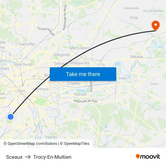 Sceaux to Trocy-En-Multien map