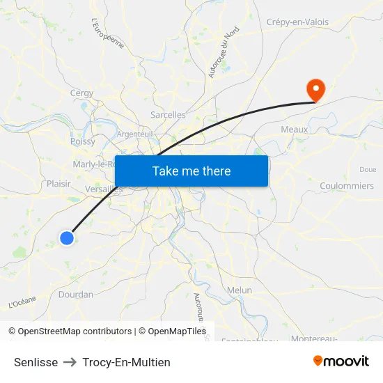 Senlisse to Trocy-En-Multien map