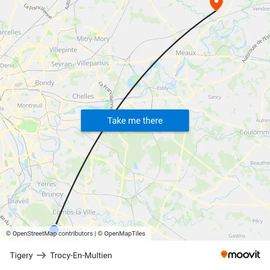 Tigery to Trocy-En-Multien map