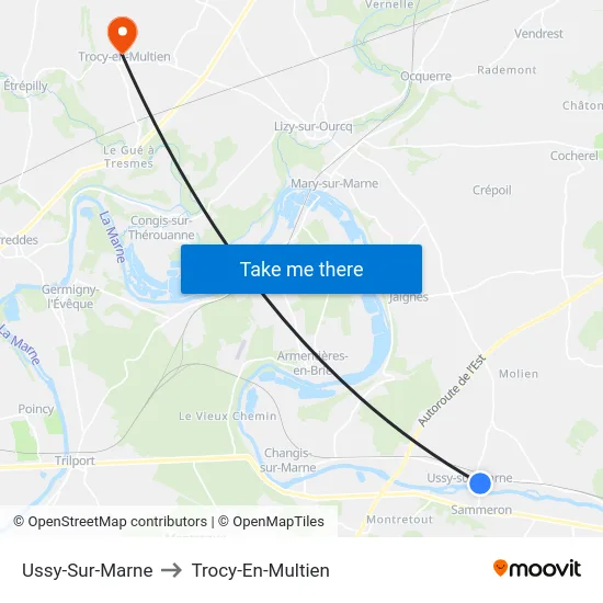 Ussy-Sur-Marne to Trocy-En-Multien map