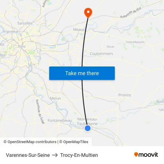 Varennes-Sur-Seine to Trocy-En-Multien map