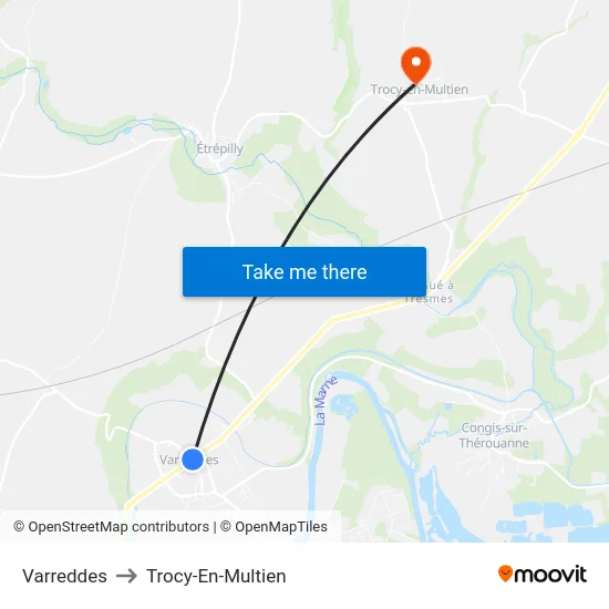 Varreddes to Trocy-En-Multien map