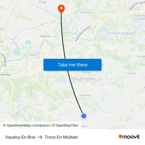 Vaudoy-En-Brie to Trocy-En-Multien map