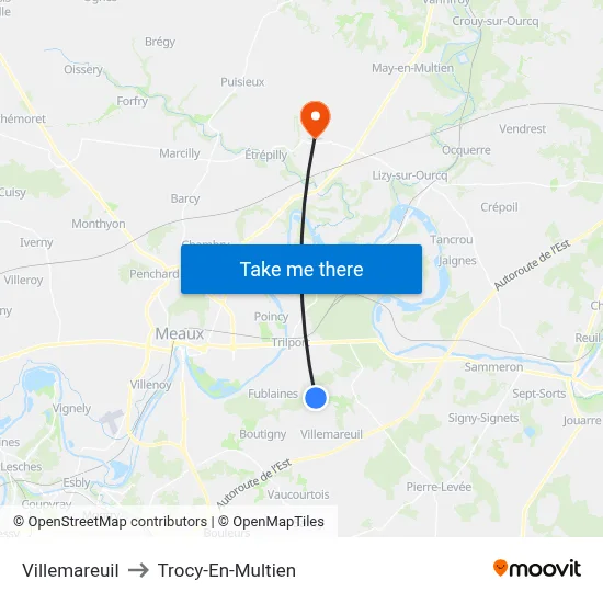 Villemareuil to Trocy-En-Multien map