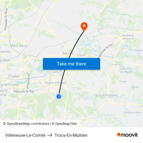 Villeneuve-Le-Comte to Trocy-En-Multien map