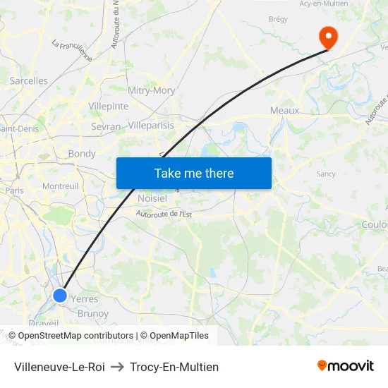 Villeneuve-Le-Roi to Trocy-En-Multien map