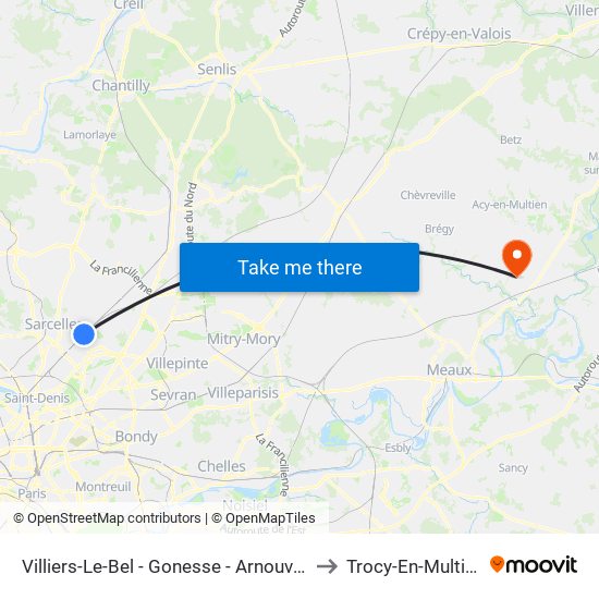 Villiers-Le-Bel - Gonesse - Arnouville to Trocy-En-Multien map