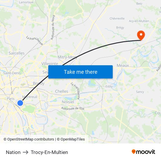 Nation to Trocy-En-Multien map