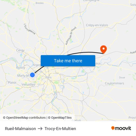 Rueil-Malmaison to Trocy-En-Multien map