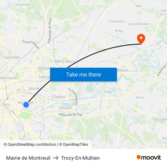 Mairie de Montreuil to Trocy-En-Multien map