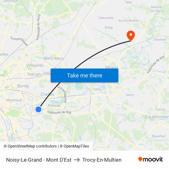 Noisy-Le-Grand - Mont D'Est to Trocy-En-Multien map