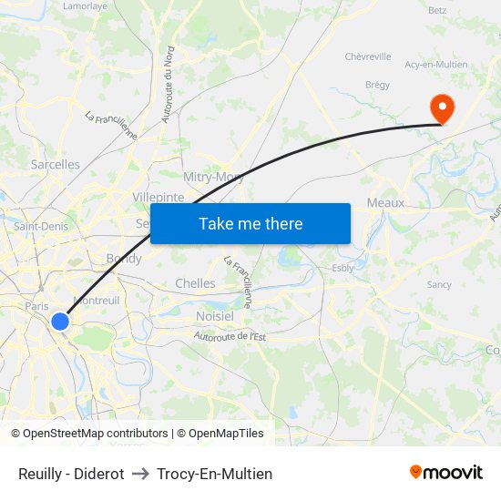 Reuilly - Diderot to Trocy-En-Multien map